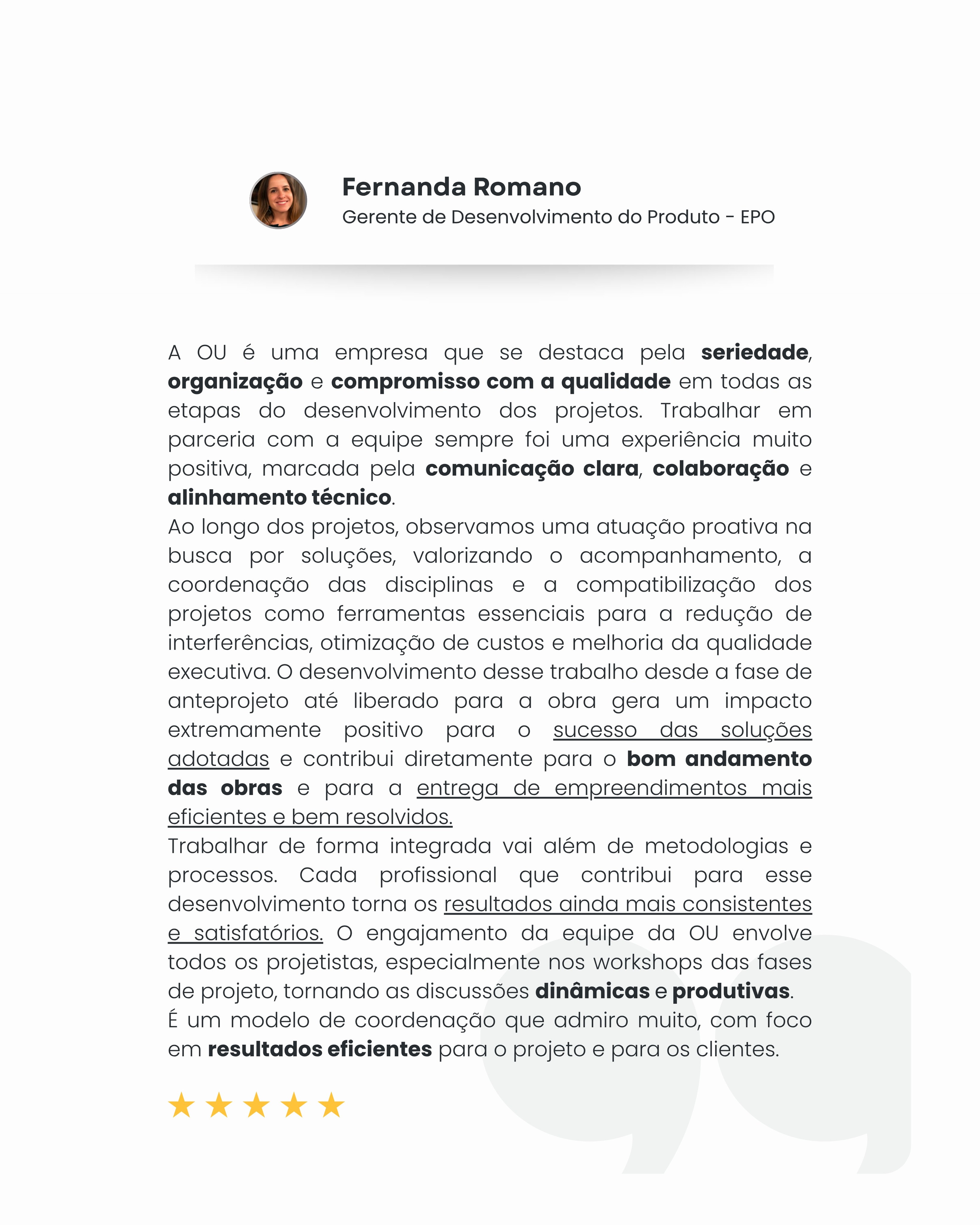 Projetos de sucesso começam com seriedade, organização e comunicação clara.
Na Ópera Urbana, cada fase do projeto é pensada, coordenada e integrada, garantindo entregas consistentes e obras bem resolvidas.
Parcerias de longa duração mostram que o resultado é confiança e excelência.

#coordenacao #compatibilizacao #bim #obra
